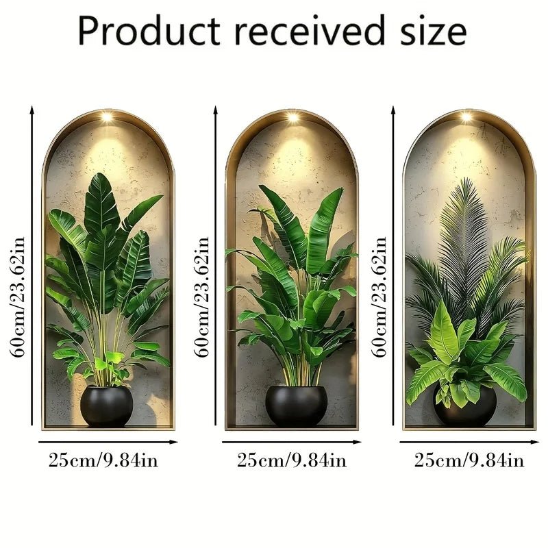 GREENVUE – Lifelike 3D Plant Wall Stickers for Effortless Home Decor