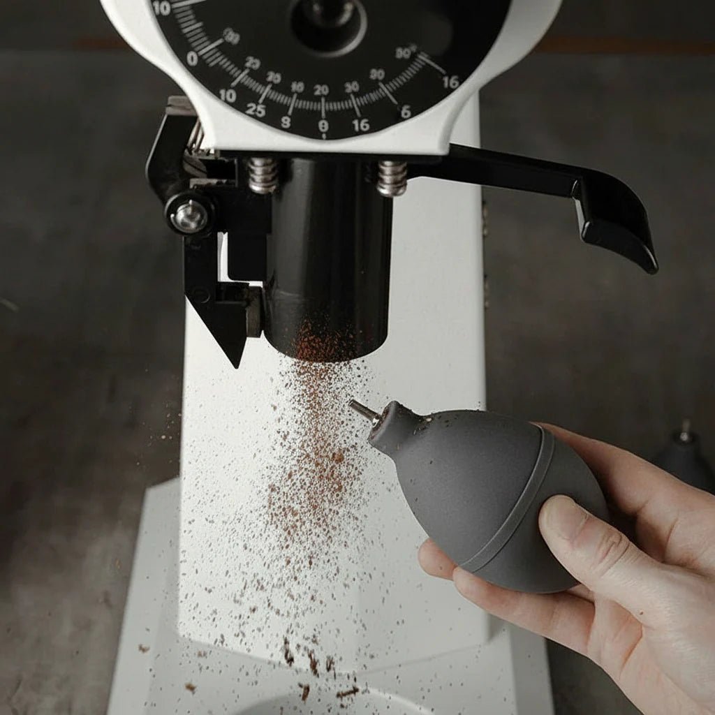GRINDJET – Ilmapuhallin kahvimyllyjen puhdistustyökalu