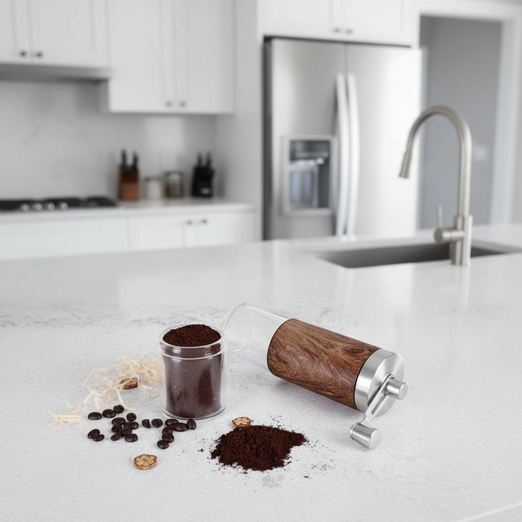 GrindMate – Kannettava puinen kahvimylly kahville ja mausteille