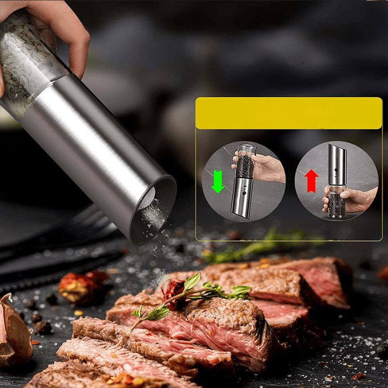 SPICEVOLT – Rechargeable Electric Pepper Grinder in Stainless Steel with Adjustable Fineness 2