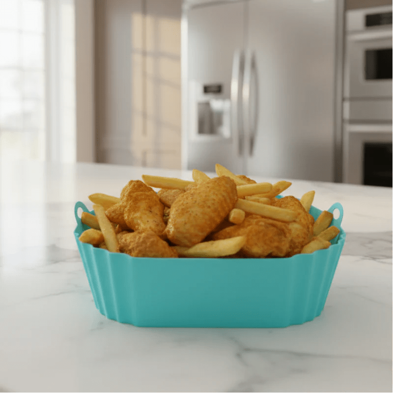 GRIPFRY – Forro de Silicone para Fritadeira de Ar com Alças Laterais para Cozinhar Limpo e Antiaderente