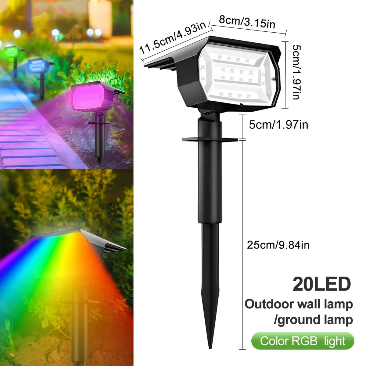 GROVELUX – Solar Landscape Spotlights with Adjustable Brightness