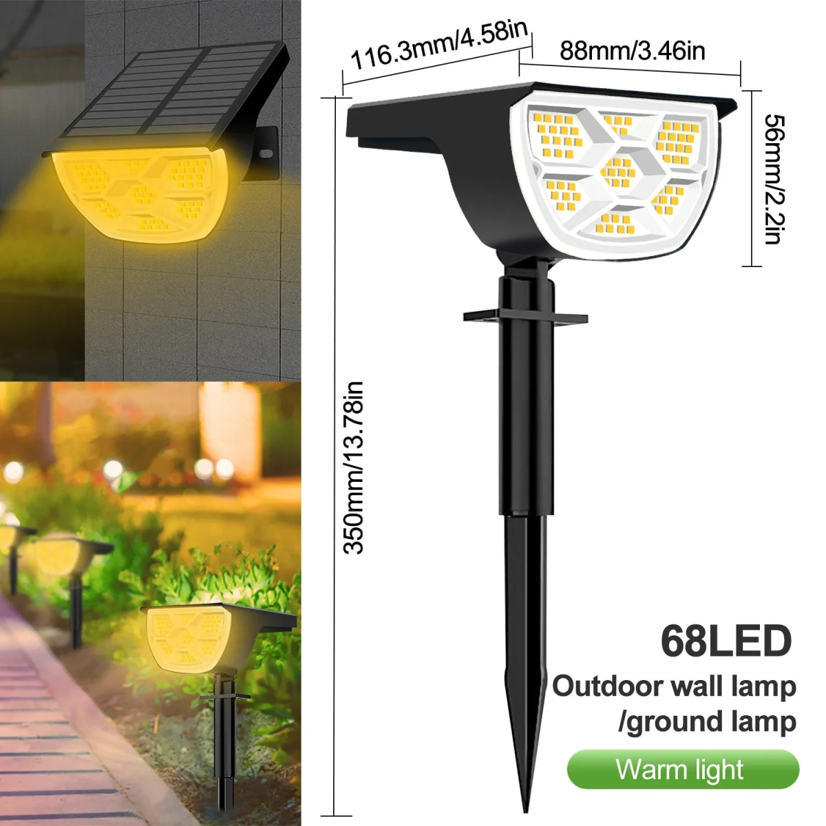 GROVELUX – Solar Landscape Spotlights with Adjustable Brightness