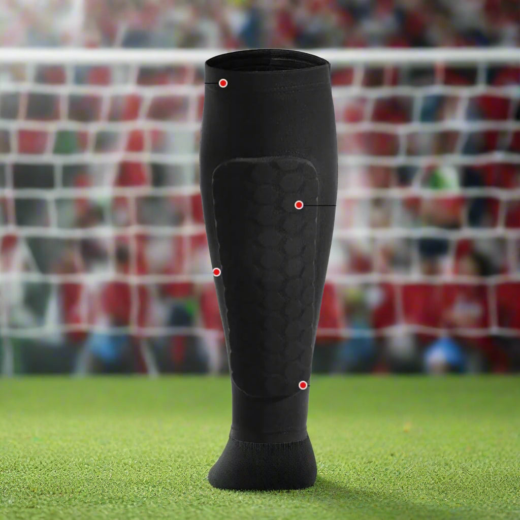 EliteGuard Pro Honeycomb Shin Guards | Durable soccer compression sleeves for enhanced safety and mobility