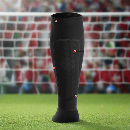 EliteGuard Pro honingraat scheenbeschermers | Duurzame compressiemouwen voor voetbal voor verbeterde veiligheid en mobiliteit