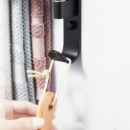 Tidyrack 5-Arm Towel Organizer - Modern ruimtebesparend wandrek in matzwart voor stijlvolle badkameropbergruimte