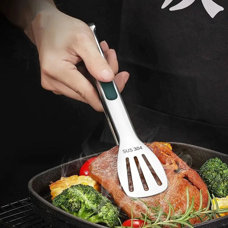 HandyTongs – Pinces en acier inoxydable antidérapantes pour viande, salade et pain