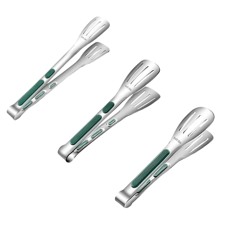 HandyTongs – Pinces en acier inoxydable antidérapantes pour viande, salade et pain