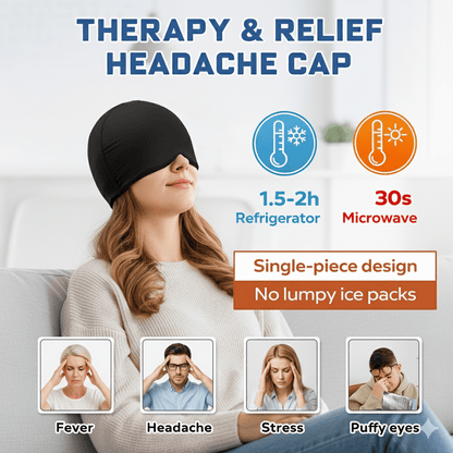 HEADCOOL – Máscara de terapia caliente y fría para aliviar dolores de cabeza y migrañas
