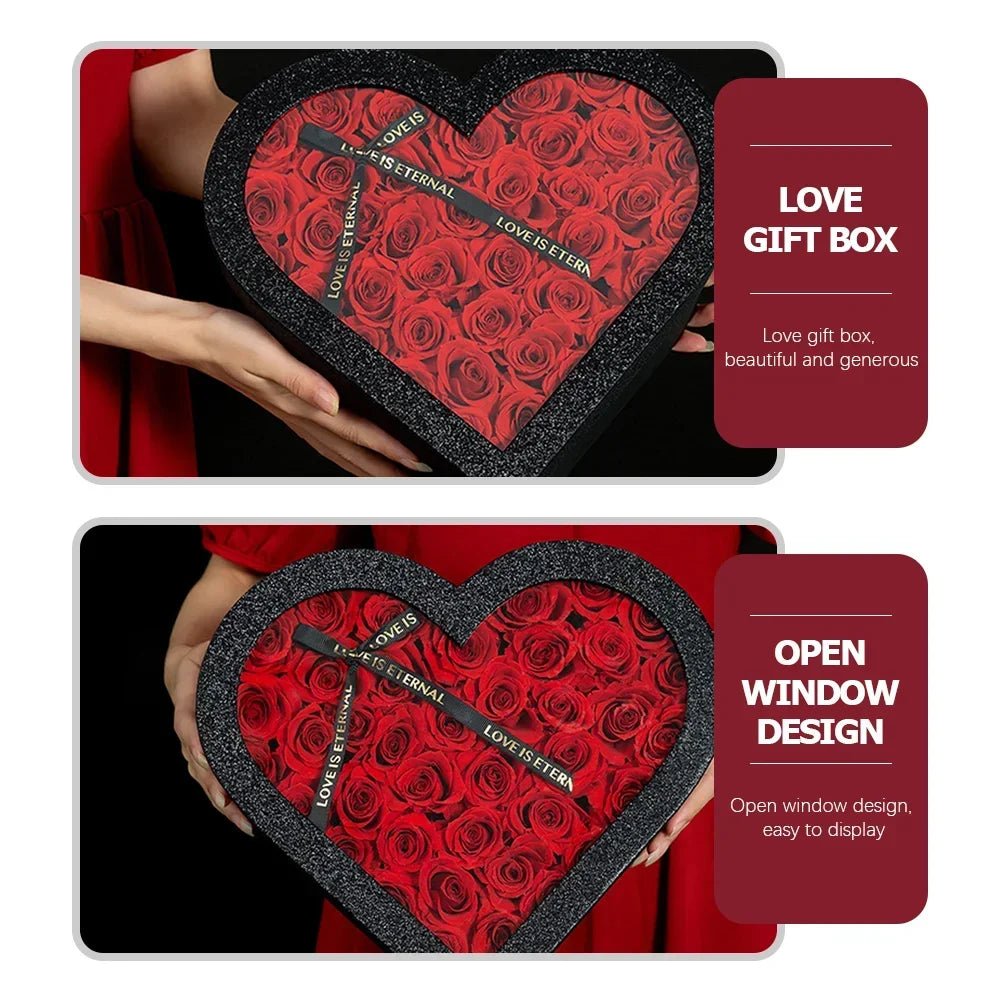 FLORIVA – Boîte de fleurs en papier élégante en forme de cœur | Cadeau de la Saint-Valentin