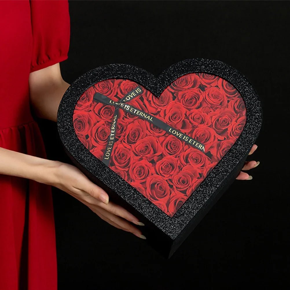 FLORIVA – Boîte de fleurs en papier élégante en forme de cœur | Cadeau de la Saint-Valentin