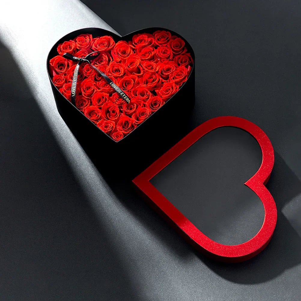 FLORIVA – Boîte de fleurs en papier élégante en forme de cœur | Cadeau de la Saint-Valentin
