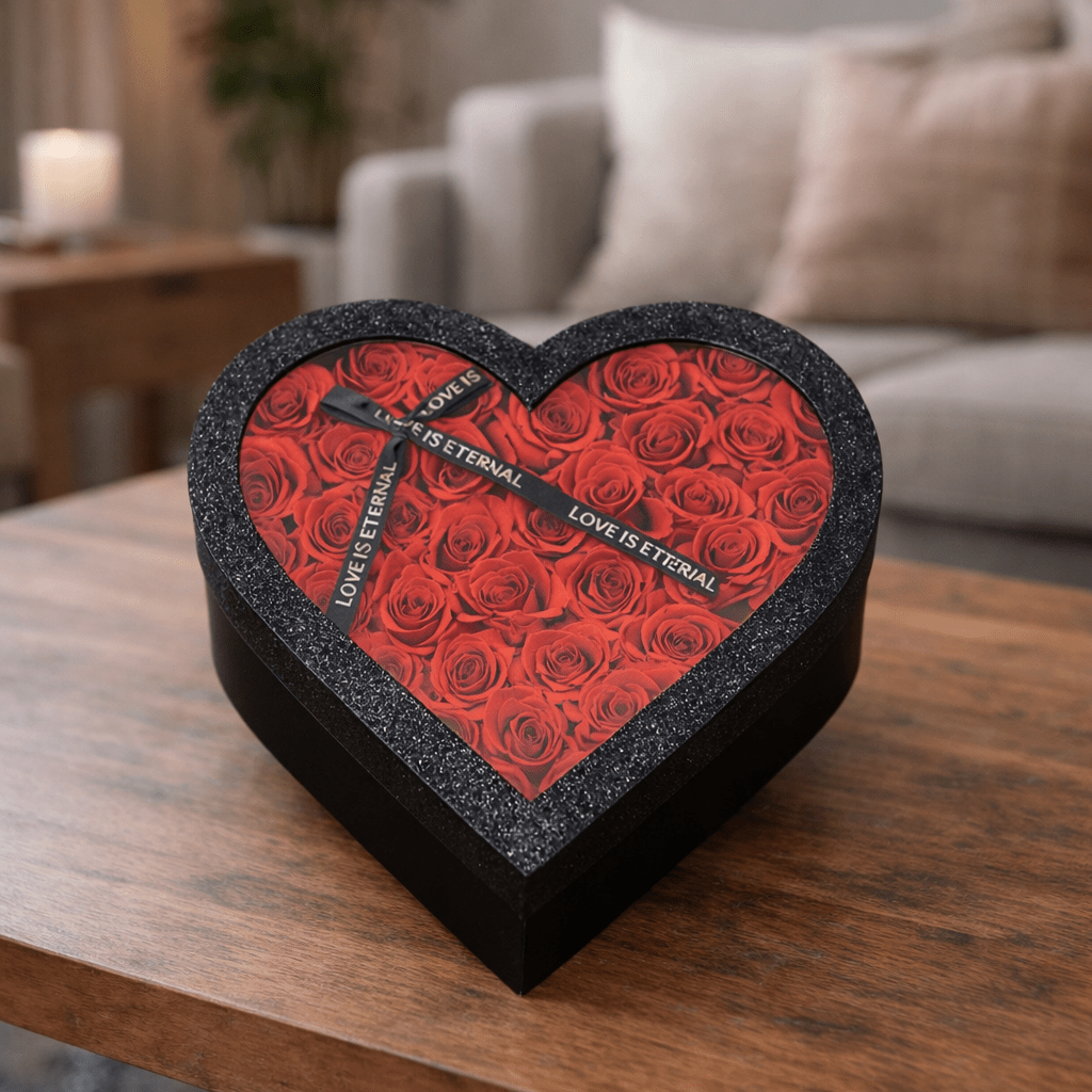 FLORIVA – Boîte de fleurs en papier élégante en forme de cœur | Cadeau de la Saint-Valentin