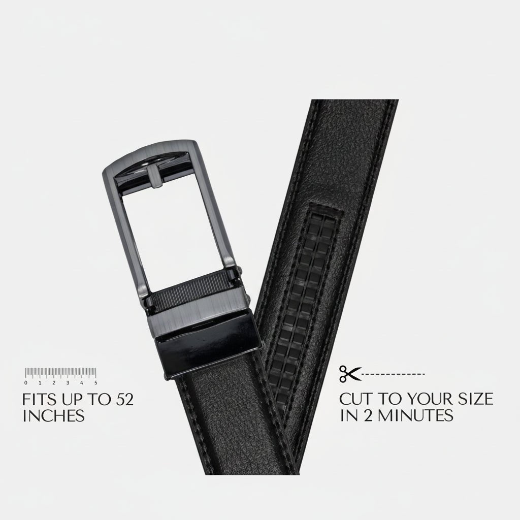AutoFit Belt - Self-Locking Ratchet System for Modern Men, Genuine Leather 7
