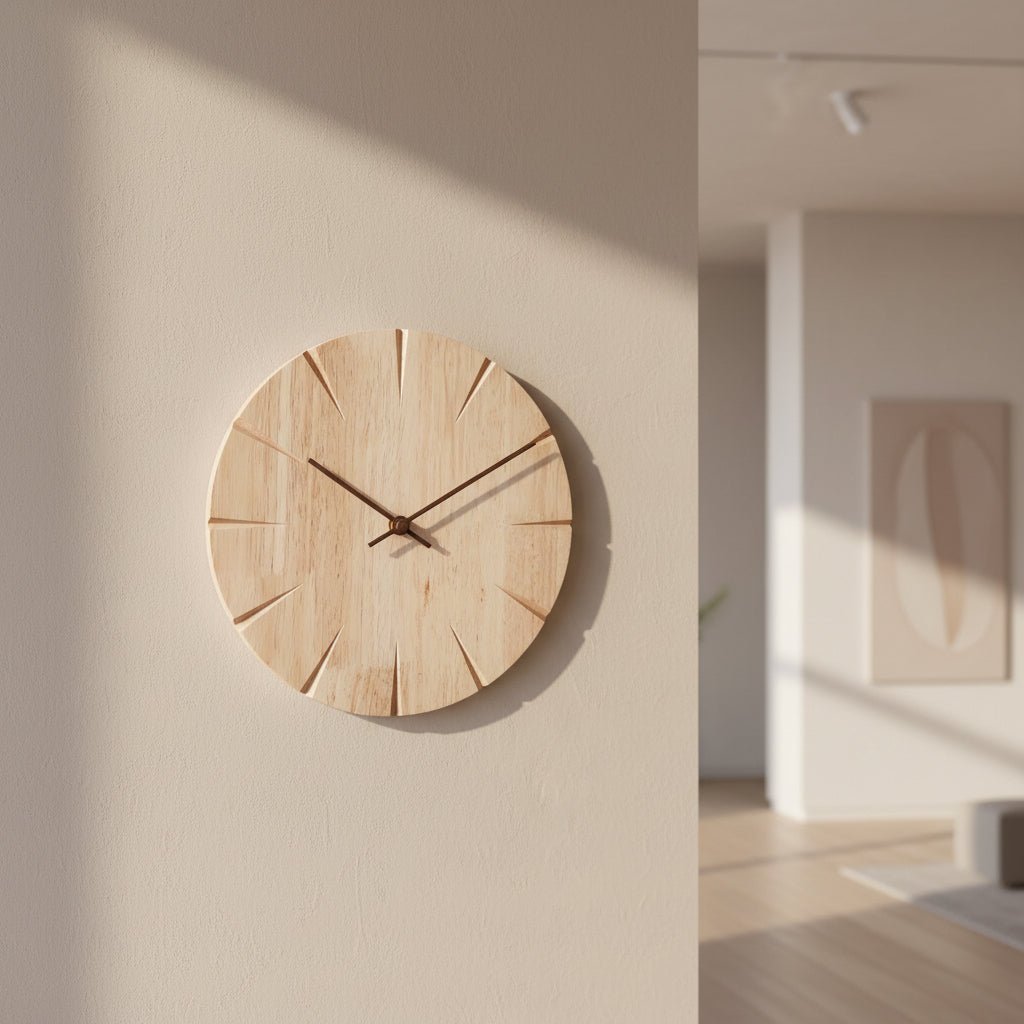 MINIMAWOOD – Elegant Solid Wood Wall Clock with Pendulum Movement 0