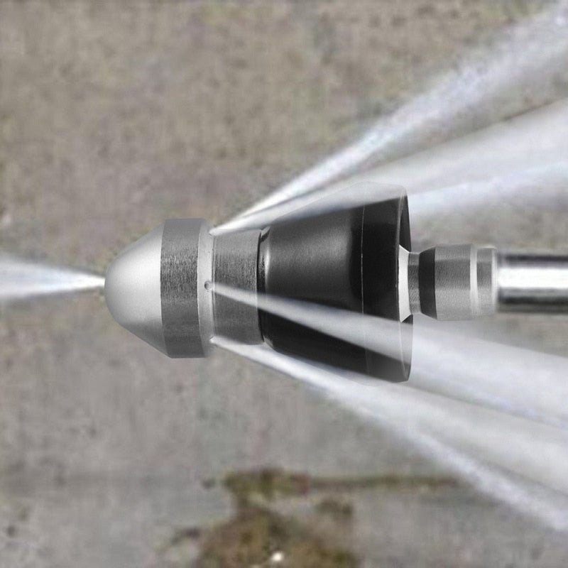 High-Pressure Sewer Cleaning Sprayer – Stainless Steel, Compatible with 1.2-1.5 cm Hoses for Efficient Blockage Removal-2