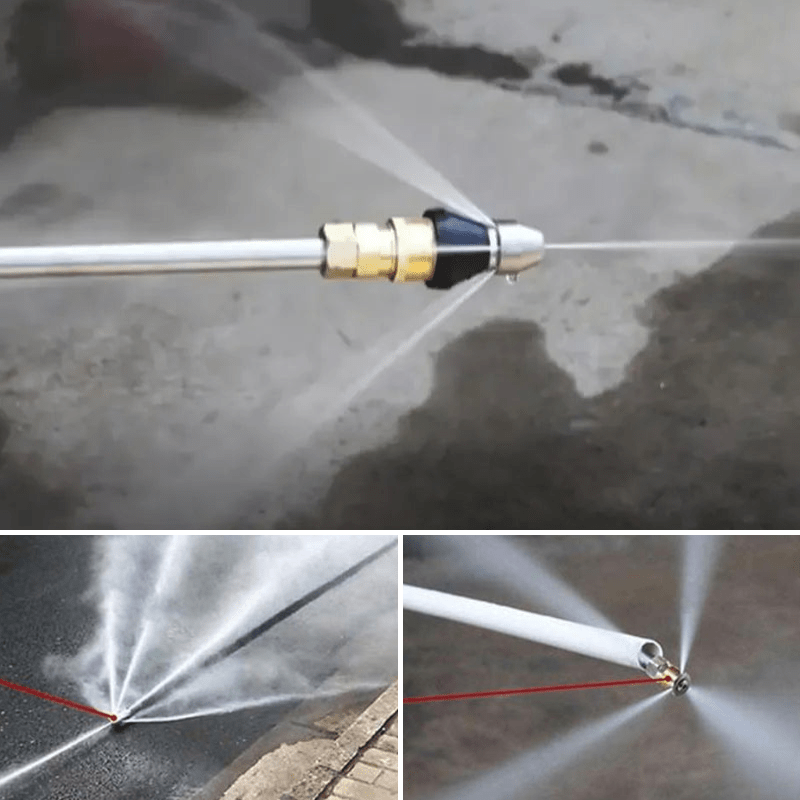 High-Pressure Sewer Cleaning Sprayer – Stainless Steel, Compatible with 1.2-1.5 cm Hoses for Efficient Blockage Removal-5