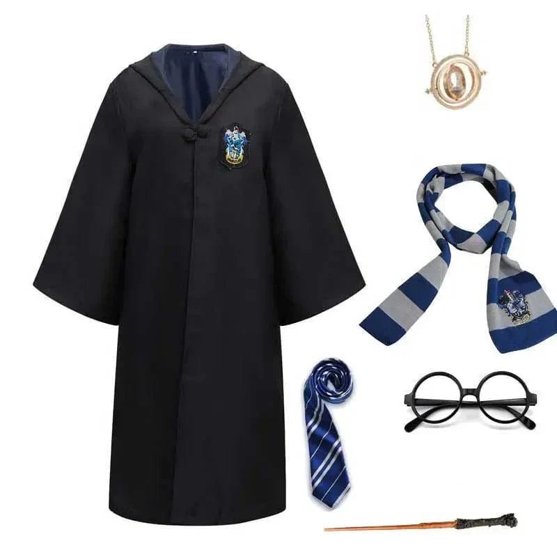 Complete Harry Potter Costume Set with Hogwarts Robe, Wand, Scarf & Glasses 4