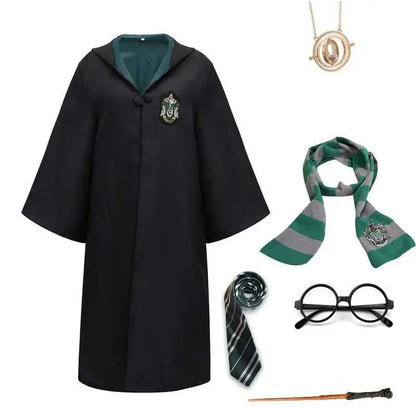 Complete Harry Potter Costume Set with Hogwarts Robe, Wand, Scarf & Glasses 3