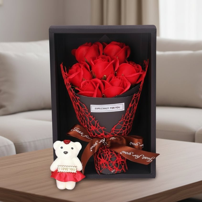 ROSECRAFT – 7 Heads Rose Artificial Bouquet Flower for Home and Event Decor 0