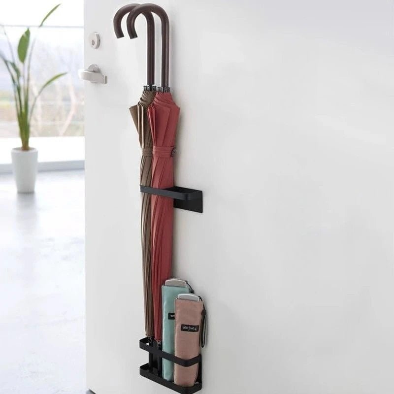 LIVINGSPIRE – Adjustable Umbrella Stand with Drip Tray and Stylish Iron Finish 0