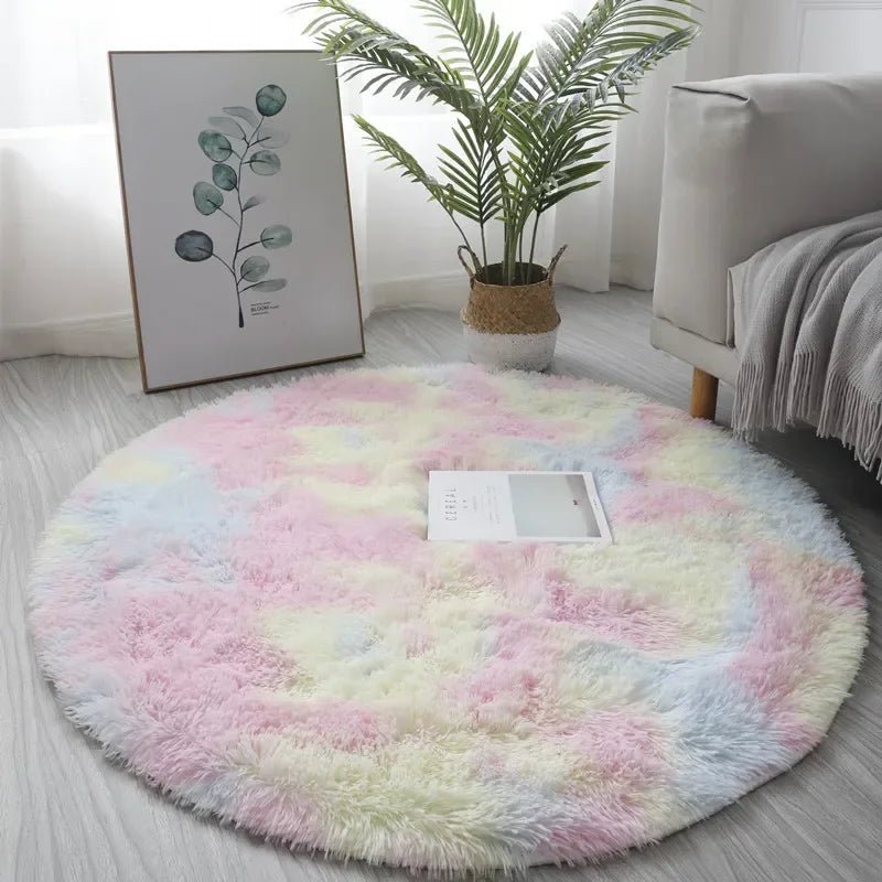 Ultra Soft Plush Round Rug Mat - Cozy Home Decor, 5cm Height, Multiple Colors 4