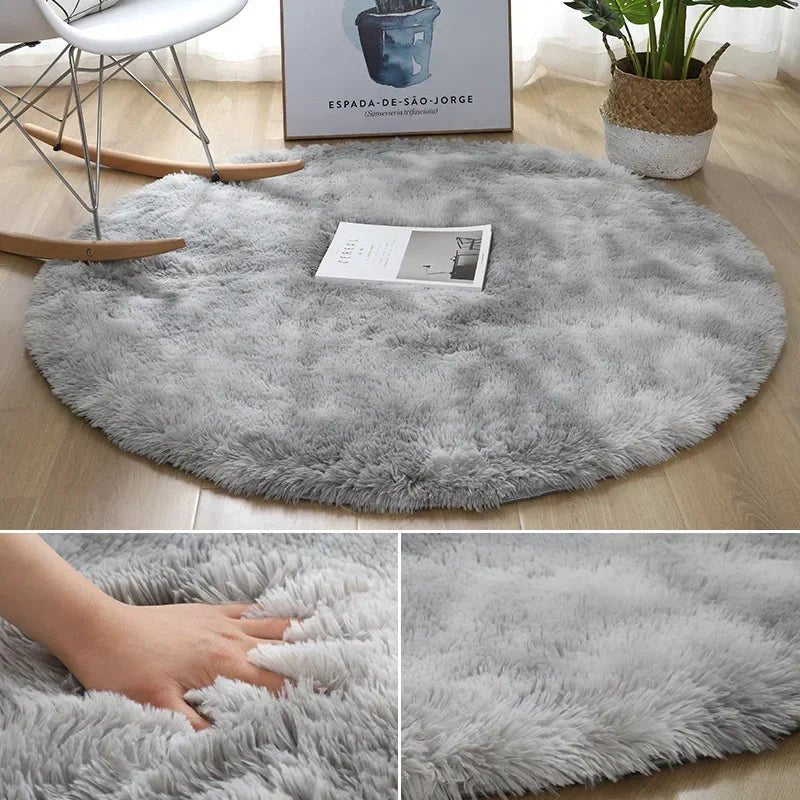 Ultra Soft Plush Round Rug Mat - Cozy Home Decor, 5cm Height, Multiple Colors 5