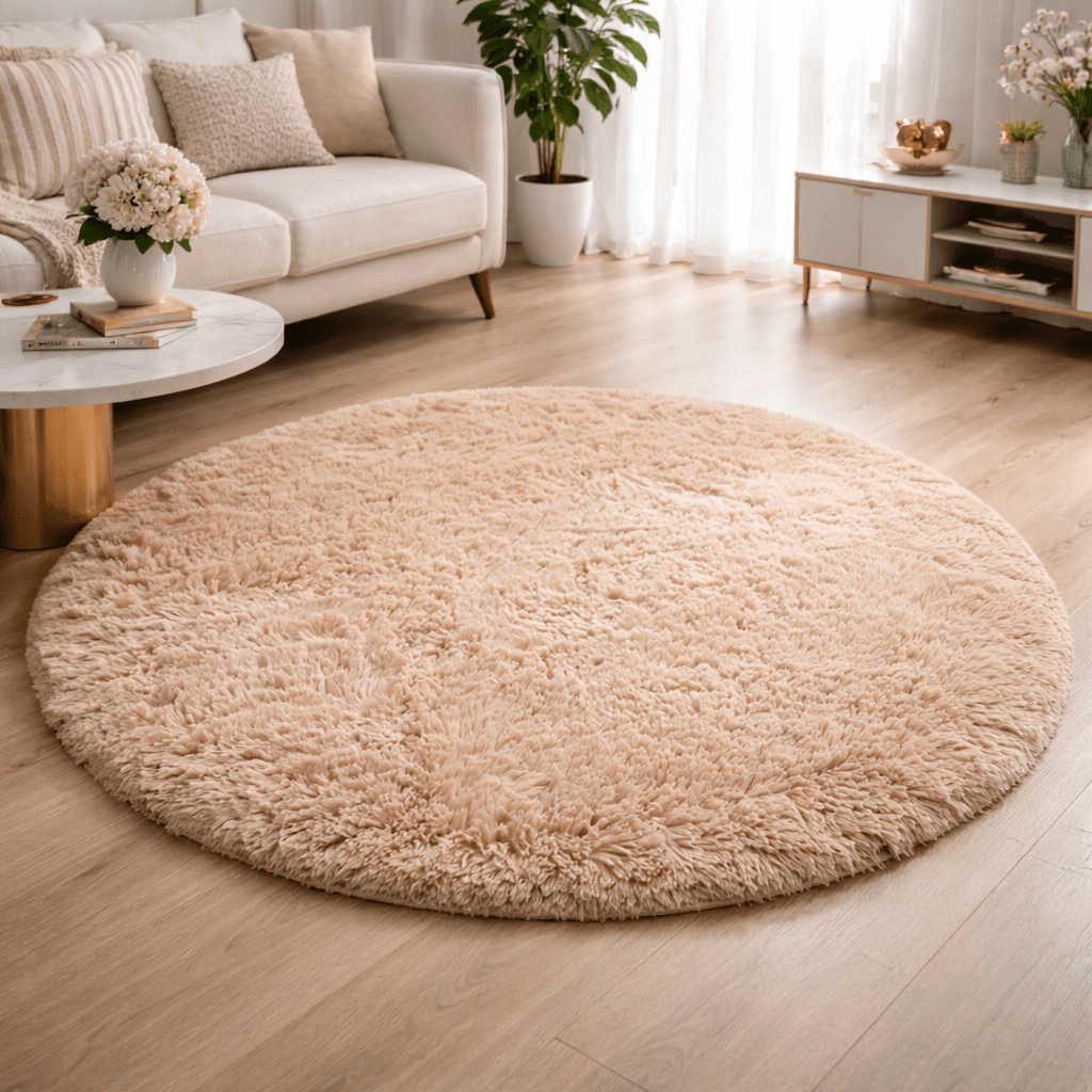 HOMEPUFF – Ultra Soft Plush Round Rug for Cozy Living Spaces