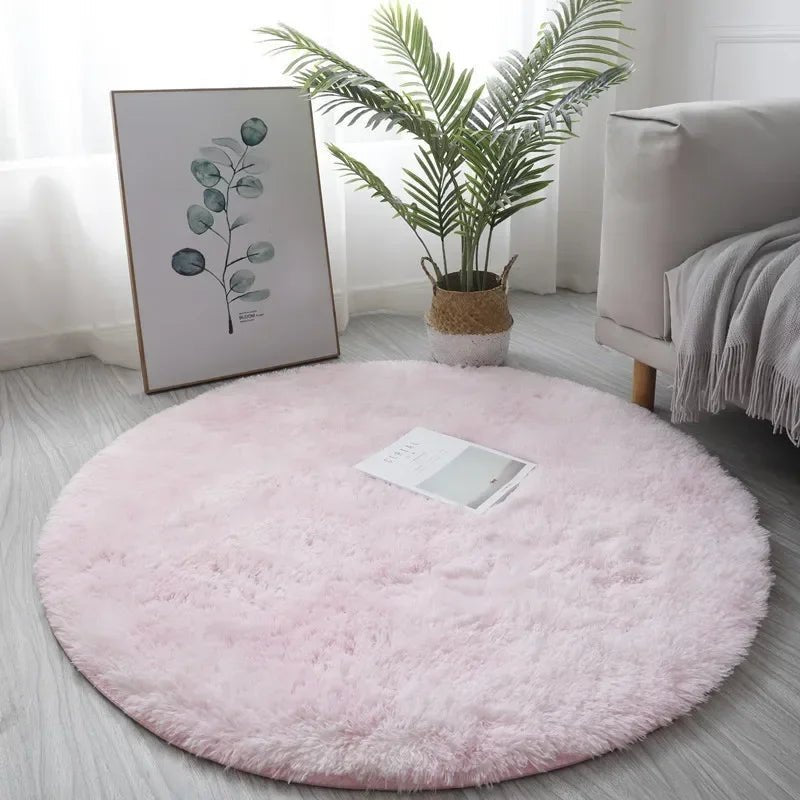 Ultra Soft Plush Round Rug Mat - Cozy Home Decor, 5cm Height, Multiple Colors 2