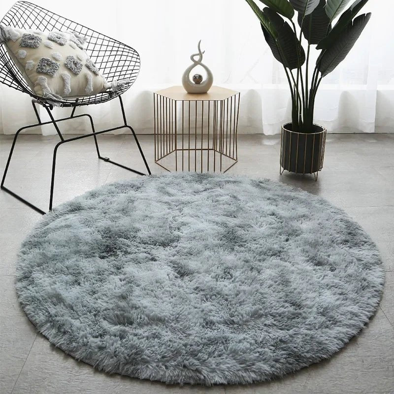 Ultra Soft Plush Round Rug Mat - Cozy Home Decor, 5cm Height, Multiple Colors 8