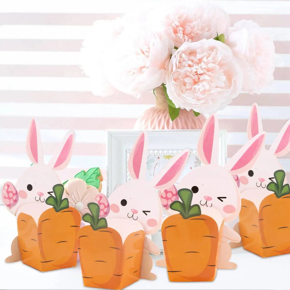 Easter Bunny Carrot Candy Boxes - 20Pcs Decorative Treat Baskets for Parties 5
