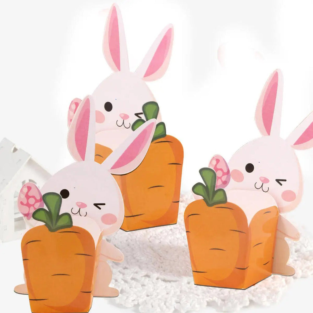 Easter Bunny Carrot Candy Boxes - 20Pcs Decorative Treat Baskets for Parties 0