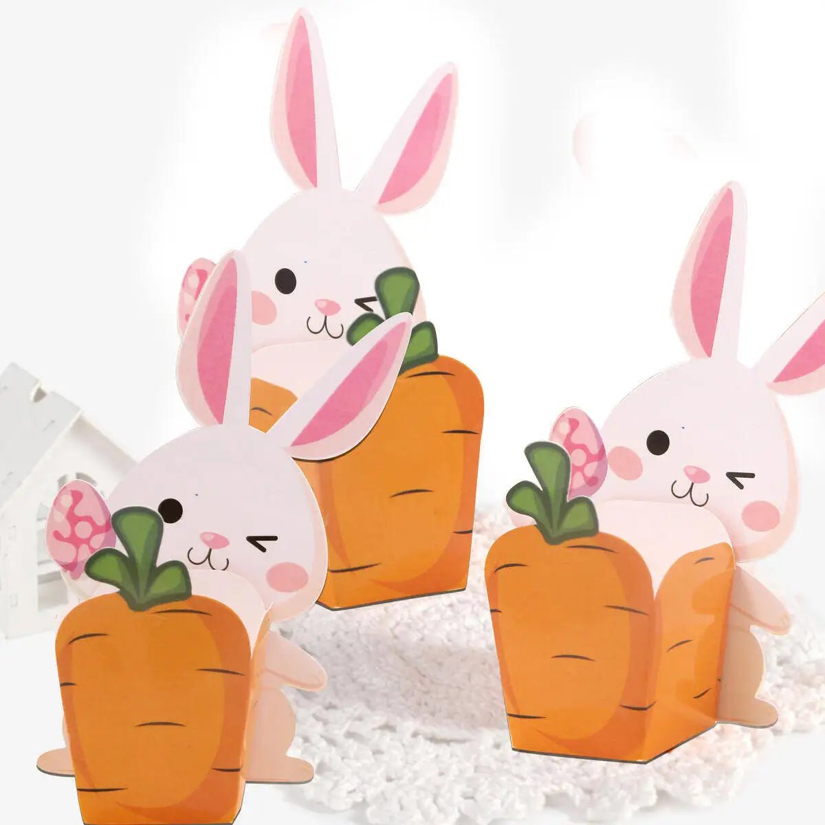 Easter Bunny Carrot Candy Boxes - 20Pcs Decorative Treat Baskets for Parties 0