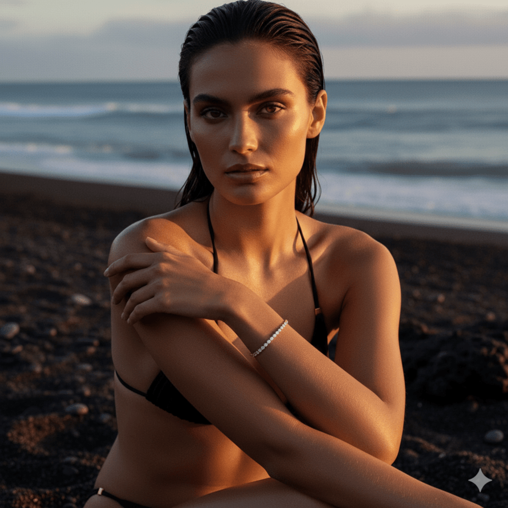 Horizon tennisarmband in zilver en goud