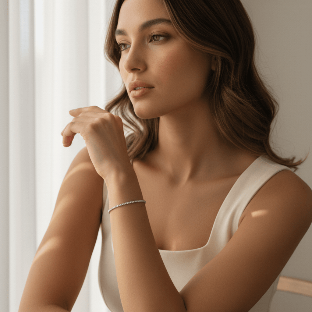 Horizon tennisarmband in zilver en goud