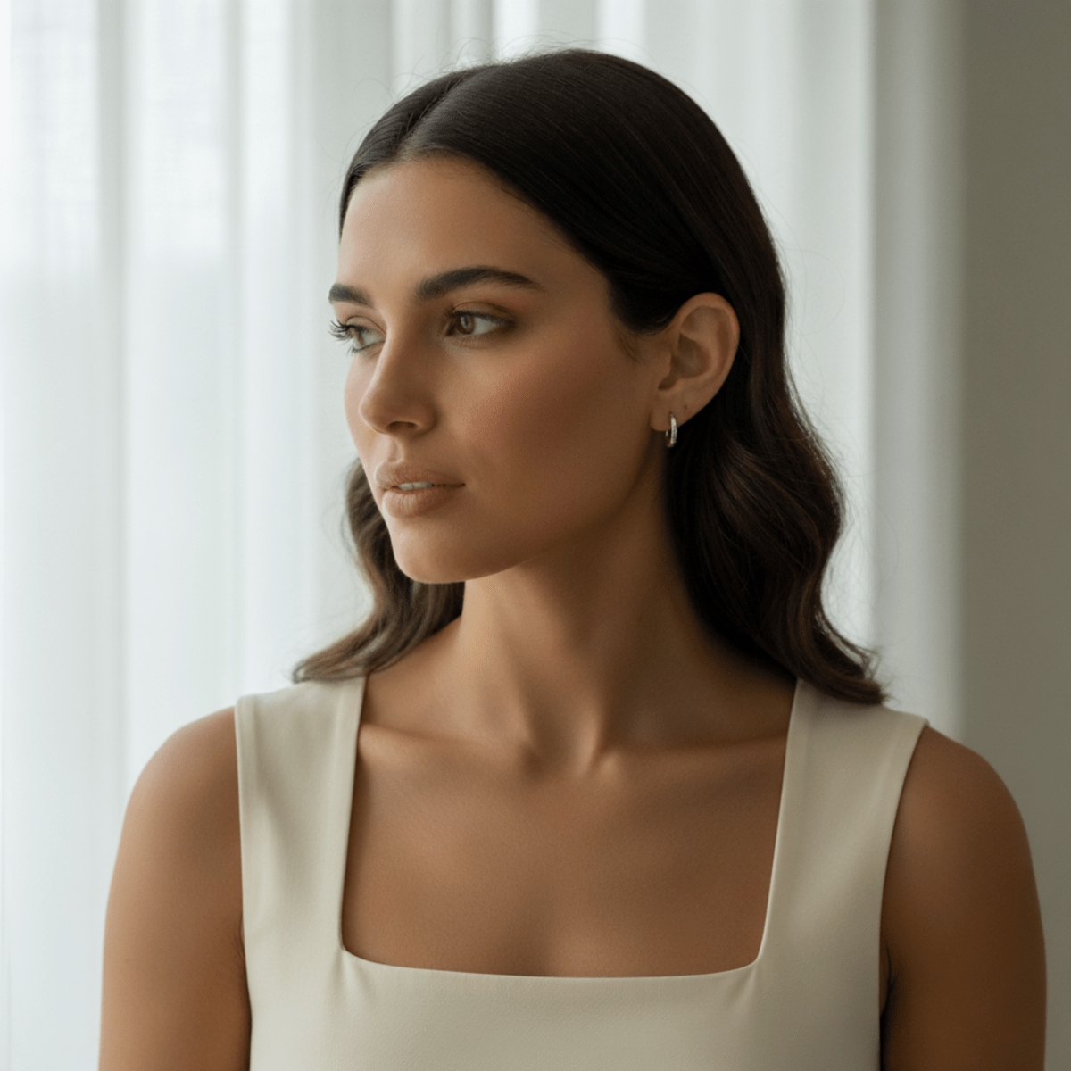 Pendientes de aro de oro y plata Horizon Line