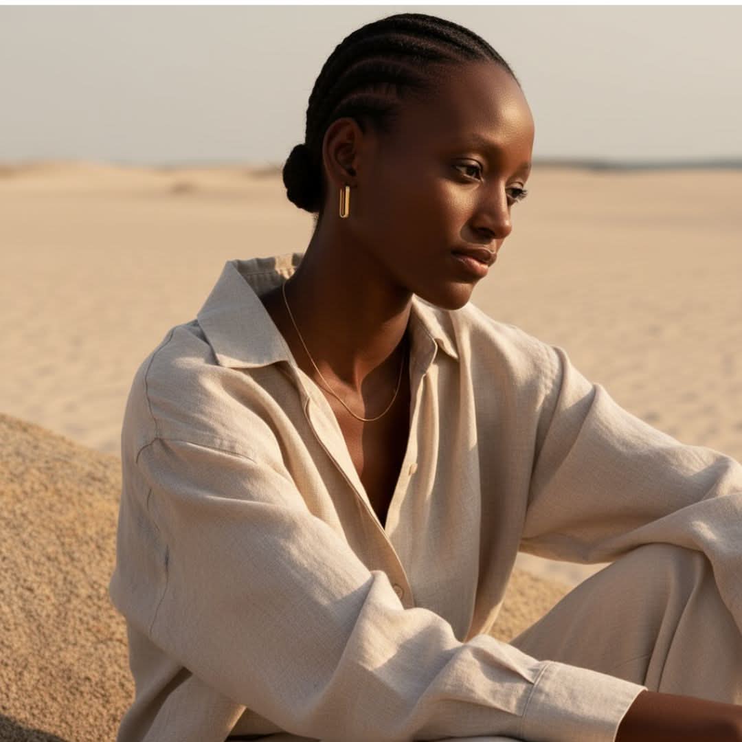 Pendientes de aro dorados Horizon Icon