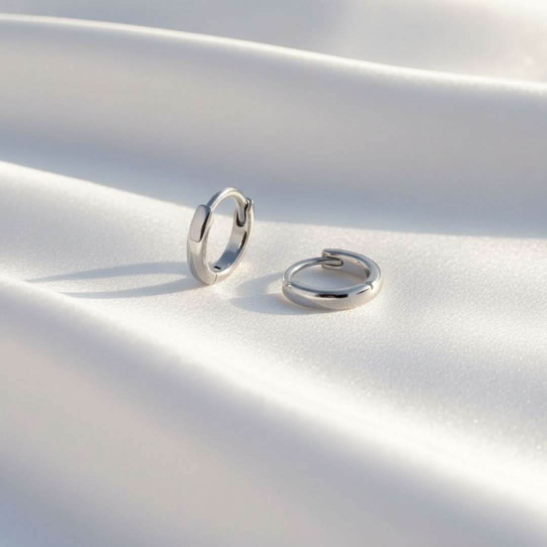 Pendientes Huggie de Oro y Plata Golden Hour