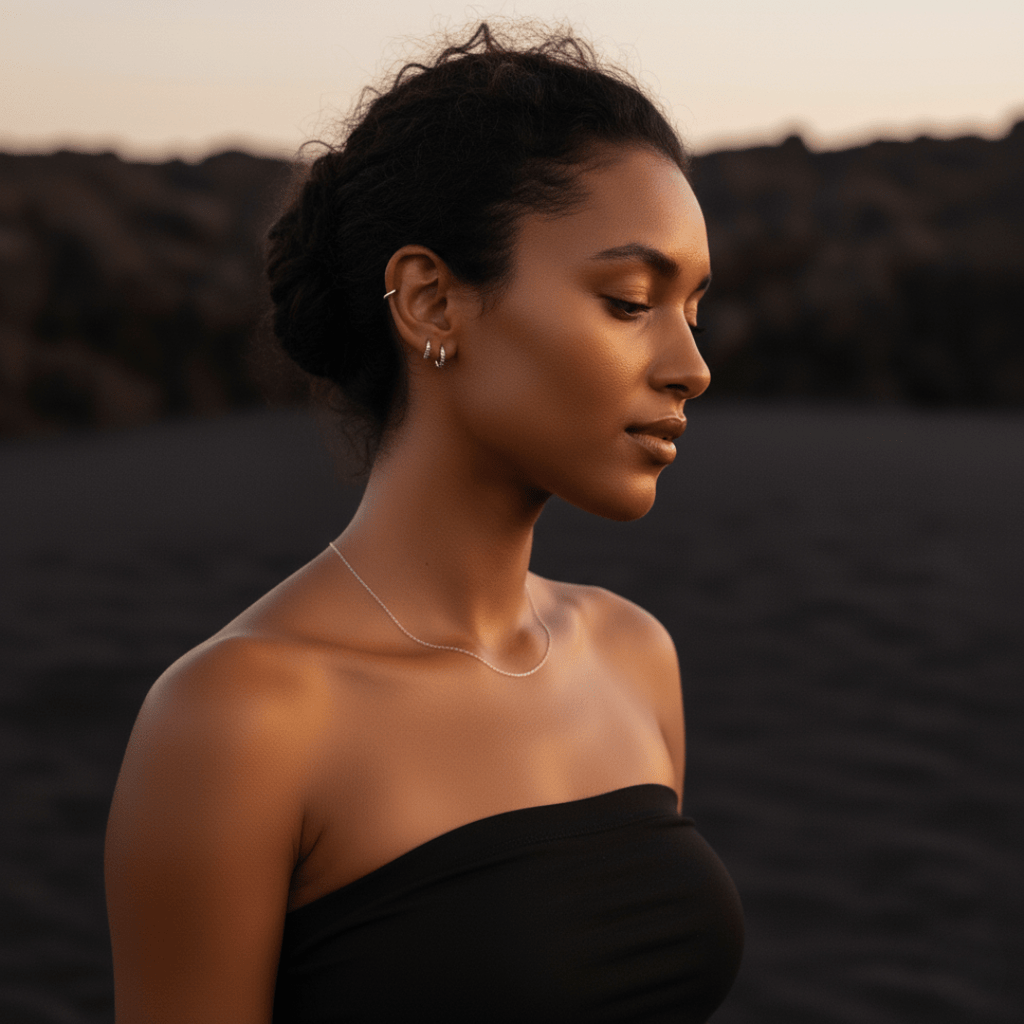 Pendientes Huggie de Oro y Plata Golden Hour