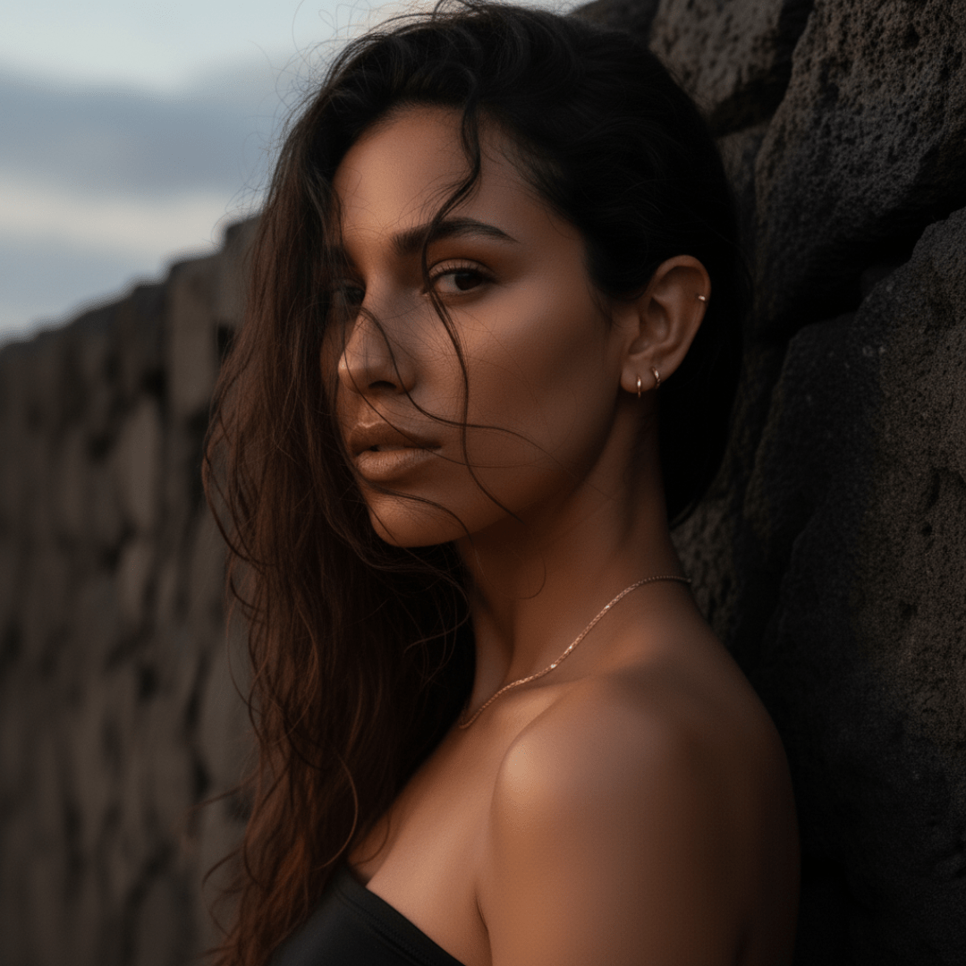 Pendientes Huggie de Oro y Plata Golden Hour