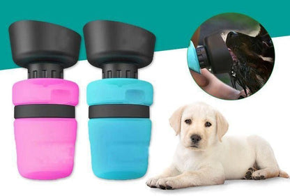 HYDRATEPAWS BOTTLE – Bottiglia d'acqua pieghevole e a prova di perdite per cani con ciotola per bere