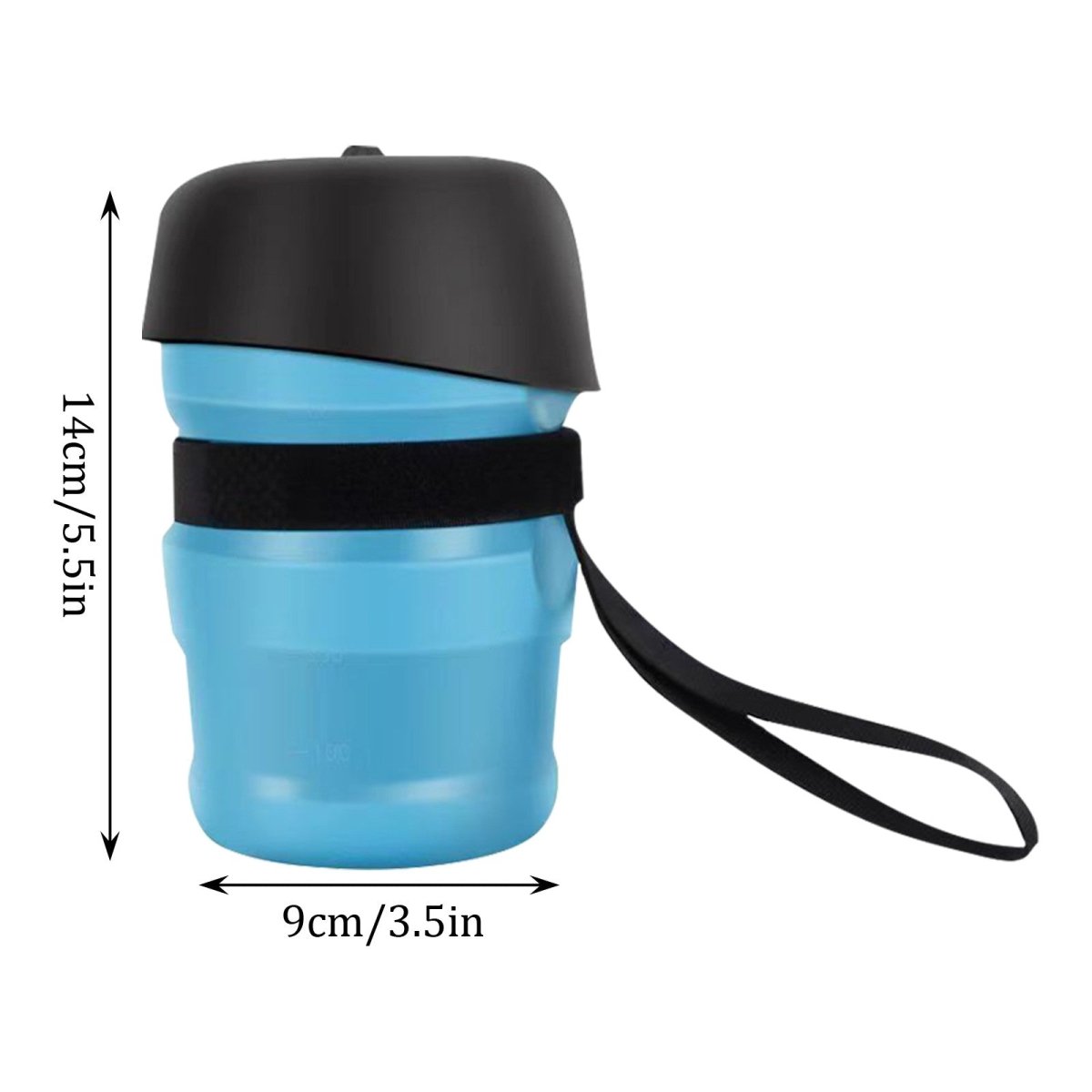 HYDRATEPAWS BOTTLE – Bottiglia d'acqua pieghevole e a prova di perdite per cani con ciotola per bere