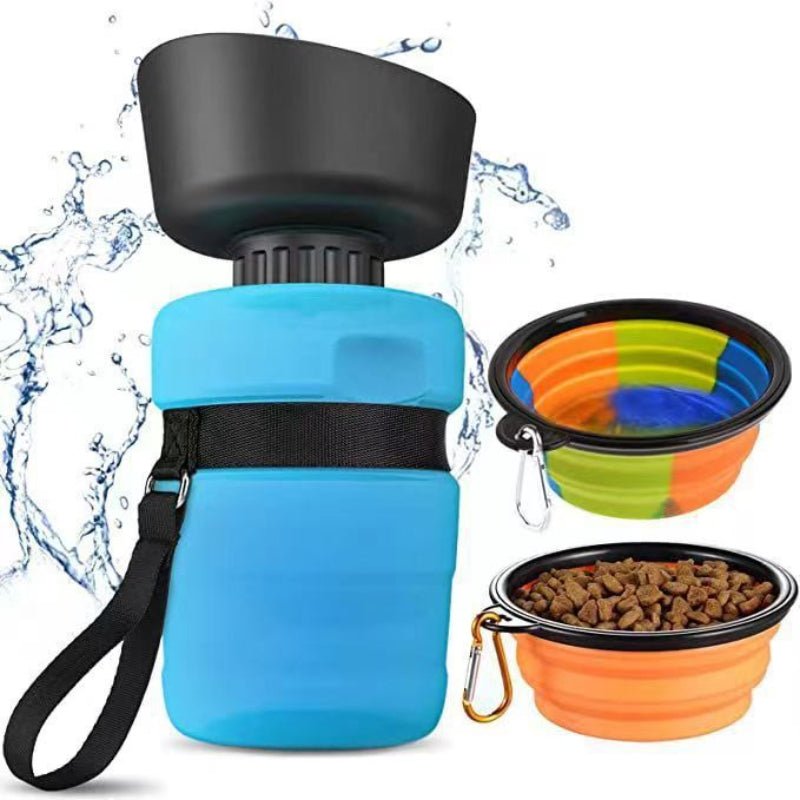 HYDRATEPAWS BOTTLE – Bottiglia d'acqua pieghevole e a prova di perdite per cani con ciotola per bere