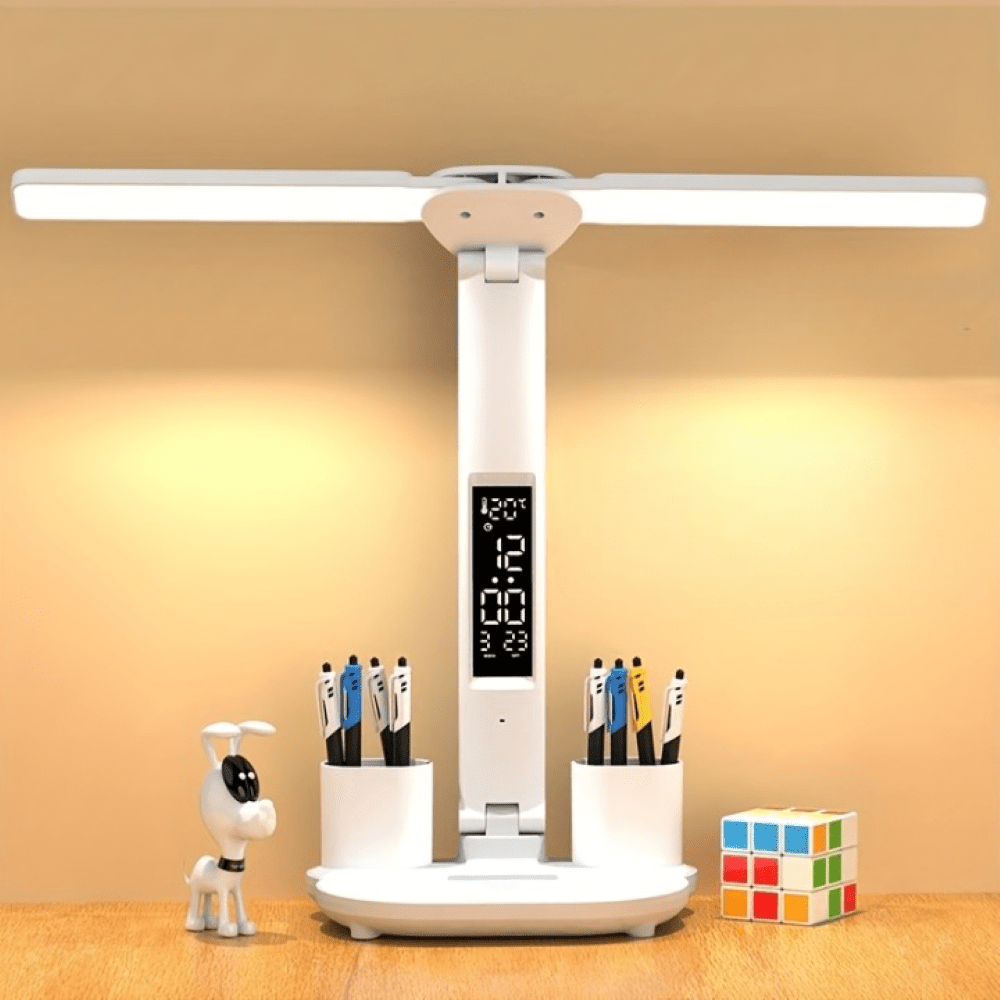 LUMIDUAL – Versatile Dual-Head LED Desk Lamp with Touch Control and USB Power 2