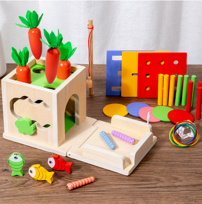 ActivityCube - Montessori-Lernspielzeug aus Holz mit 8 Aktivitäten für Babys ab 6 Monaten