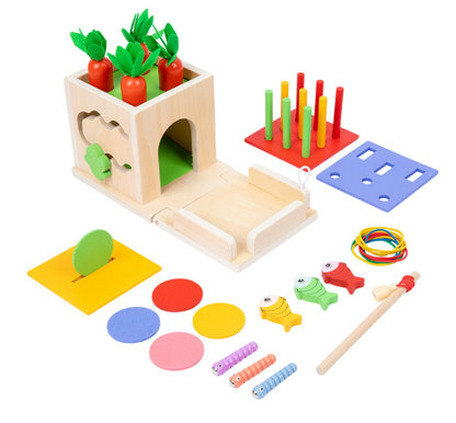 ActivityCube - Montessori-Lernspielzeug aus Holz mit 8 Aktivitäten für Babys ab 6 Monaten