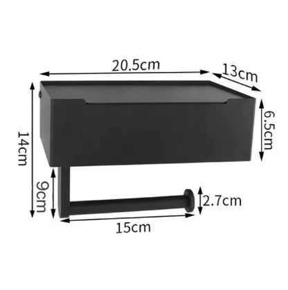SteelDeluxe Toilet Paper Holder – Stainless Steel with Multifunctional Waterproof Storage Shelf for Modern Bathrooms