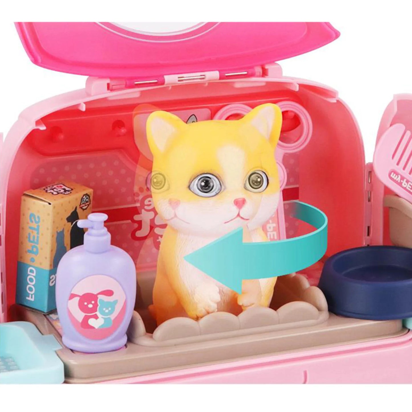 Dierverzorgingsspeelset - draagbare dierenarts rollenspel set voor kinderen met rugzak en 16 accessoires