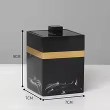 DECORVA – Elegante vassoio in marmo nero per decorazioni di lusso per il bagno