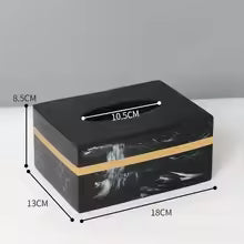 DECORVA – Elegante vassoio in marmo nero per decorazioni di lusso per il bagno